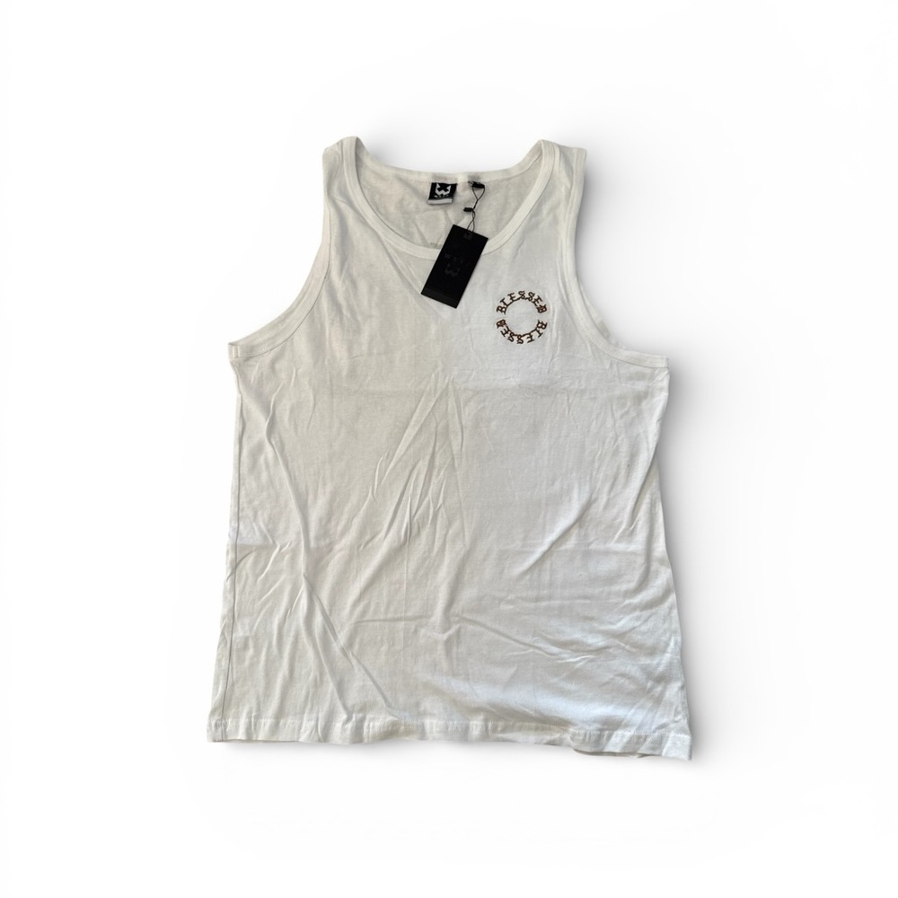 WXYZ Blessed White Tank Top
